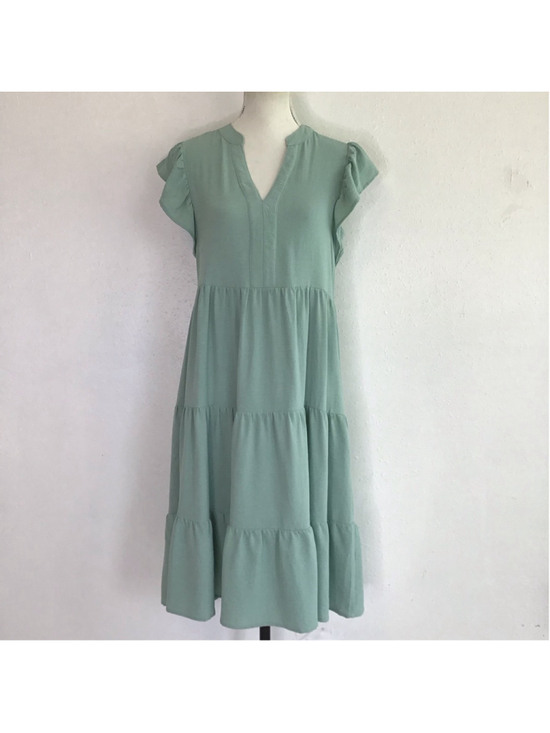 RolyPoly Dresses & Skirts - RolyPoly Women Sassy Sage Green Tiered Midi SunDress S